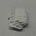 White Boho Fabric Shower Curtain 72 x 72 Inches, Modern Shabby Chic Textured Tufted Chevron Striped Minimalist Cloth Bathroom Shower Curtain