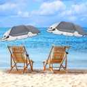 Buryeah 2 Pcs Automatic Chair Umbrella with Universal Clamp 44" UPF 50+ Portable Clamp on Beach Chair Adjustable Wheelchair Umbrella for Outdoor Patio Parasol (Dark grey)