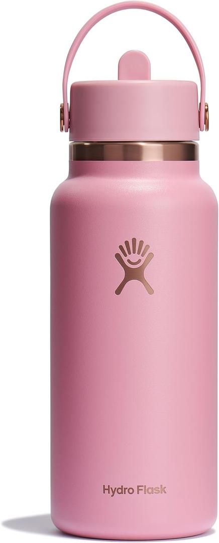 Hydro Flask 32 Oz Wide Flex Straw Cap Bottle - Insulated Stainless Steel - Wide Straw Lid, Non Spill, Leakproof in Primrose Gold