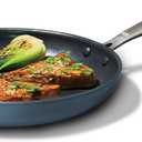 OXO Enhanced 12 Nonstick Frying Pan Skillet, Ceramic PFAS-Free Cookware, Durable Hard Anodized, Scratch Resistant, Stainless Steel Handle, Eggs & Omelets, Dishwasher & Oven Safe, Storm Blue