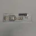 MioHHR Solid Stainless Steel Bands Compatible with Apple Watch 38mm 40mm 41mm, Metal Strap with Soft TPU Case for iWatch Bands Series 9 8 7 6 5 4 3 2 1 SE SE2 SE3 Women and Men, Silver/Gold