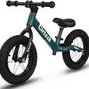 Birtech 12" Balance Bike for Boys and Girls 2-5 Year Old, Kids No Pedal Walking Bike with Inflatable Rubber Tires and Adjustable Seat, Training Bike Indoor Outdoor, Gift for Toddlers