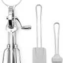 Rotary Egg Beater 12", Stainless Steel Baking Set with Silicone Spatula and Basting Pastry Brush