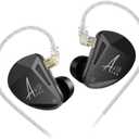 KZ AS10 PRO in-Ear Earphones 5BA Wired Earbuds with Mirror Polygon Faceplate, 2 Pin Detachable Cable for Gaming Audiophile Musicians, HiFi Bass Noise IsolationBlackNo Mic