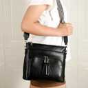 Crossbody Purse for Women, Soft Leather Shoulder Handbag Medium Size Bag with Adjustable Strap