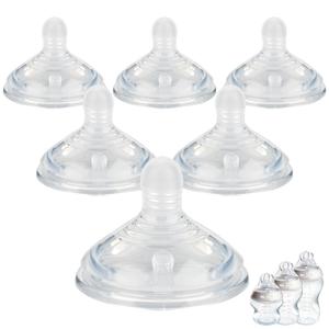 6Pack Silicone Nipples for Tommee Tippee Natural Start Anti-Colic Bottles &Advanced Anti-Colic Bottles,Closer to Nature Bottle,Fast Flow,Size 3 Nipple,6m+