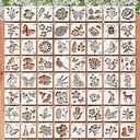 64-Pack Floral, Botanical & Butterfly Plastic Stencils 3-Inch Reusable Templates for Walls, Fabrics, Gifts & Craft Projects