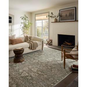 Loloi Magnolia Home by Joanna Gaines Junie Collection JUE-06 Lagoon/Natural 2'-0" x 3'-0", .38" Pile Height, Accent Rug