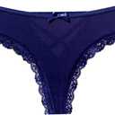 Womens Lace G-String Thongs Panties Underwear Low Rise T-Back Underpants (Blue, S)