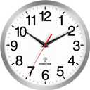 Rohioue Atomic Wall Clock Modern 10 Inch Battery Operated Analog Clock Decorative for Bedroom Kitchen Bathroom Office Home Living Room (Silver)