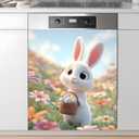 AOHMPT Dishwasher Magnet Sticker Cover Panel Decal Refrigerator Magnetic Sticker Decorative for Kitchen Decoration,Fridge Door Cover, Appliances Stickers (Rabbit, 23.03"x25.59")