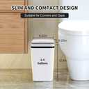 3 Pack Bathroom Can with Lid, 2.5 Gallon Small Slim Trashcan, Automatic Can Touchless, Motion Sensor Waterproof Plastic Trash Bin for Bedroom Kitchen Office Living Room (White)