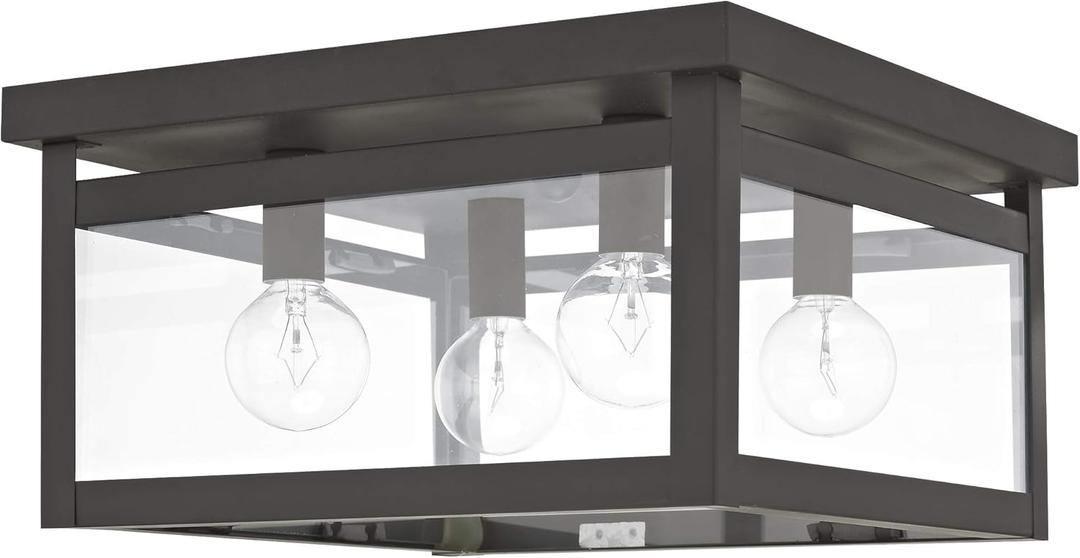 Livex Lighting 4032-07 Milford 4-Light Ceiling Mount, Bronze