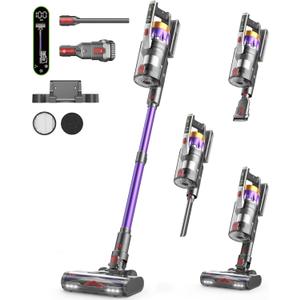 NADALY Cordless Vacuum Cleaner, 600W 50KPA 70Mins Stick Vacuum Cordless Rechargeable, Anti-Tangle, Lightweight, Self-Standing Vacuum Cleaners for Home, Vacuum for Pet Hair/Carpet/Hard Floor