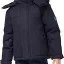 WULFUL Kid's Waterproof Ski Jacket Warm Fleece Hooded Boy's and Girl's Winter Snow Coat Outwear,Windproof RainCoat (Black)
