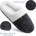 shoeslocker Women's Memory Foam Fuzzy Slippers Knit house shoe for Women Comfy Wool-Like Lined Slippers Indoor Outdoor (Purple)