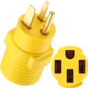 Kanayu EV Charger Adapter Compatible with NEMA 6-50P to 14-50R 50 Amp 3 Prong Welder Plug to 4 Prong Charging Connector, Welder Welding Charger Power Cord Adapter, EV use only, not for RV (Yellow)