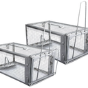 Gingbau 2-Pack Rat Traps Humane Live Chipmunk Mouse Trap Cages for Indoor and Outdoor Use