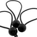 25PCS Ball Bungee Cord 6in Black and White Outdoor Camping Tent Accessory Elastic Cord Mountaineering Camping Tie Down Trampoline Fastening Cargo Ball Cord