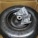 RRQ (2 Pack) 4.80/4.00-8 Tire and Wheel, 16" Pneumatic Wheelbarrow Tires with 3" Centered Hub and 3/4" Bearings (Comes with 5/8" ID Iron Tube Adapter), for Wheelbarrow, Garden Cart, Trailer and More, 15.5 inches