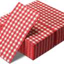 Epakh 120 Pieces Gingham Paper Napkins Bulk, Red Buffalo Plaid Napkins Checkered Disposable Guest Towels Set Picnic Theme Paper Hand Towels for Home Dinner Christmas Birthday Party Supply, 3 Ply