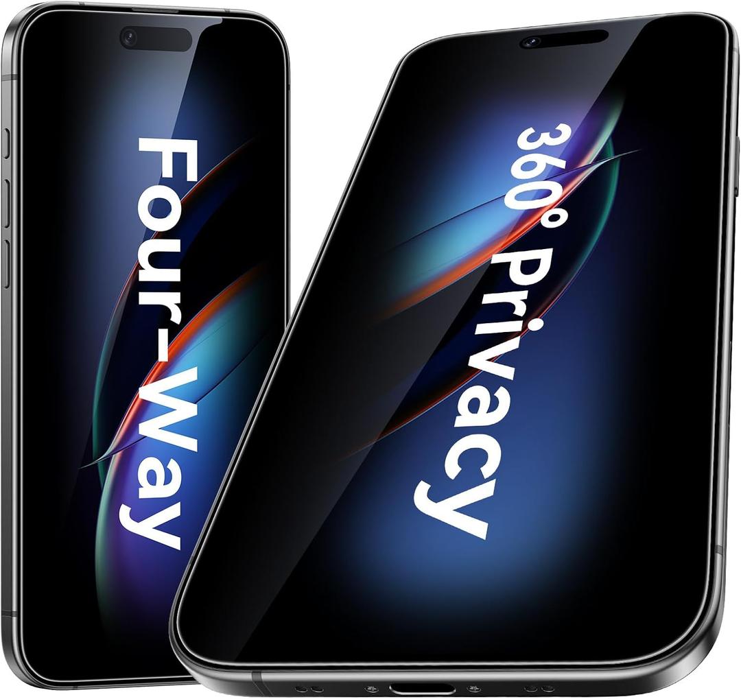 Esanik 2-Pack for iPhone Air 360 Privacy Screen Protector - 4-Way Anti-Spy Tempered Glass, Shatterproof, Anti-Peep, Scratch Resistant, Easy Installation Frame Included