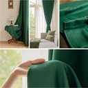 Dark Emerald Green Pinch Pleat Curtain with Tieback for Bedroom, Thermal Insulated Blackout Pleated Curtain with Hooks for Traverse Rod and Track, 52" W x 72" L, 1 Panel