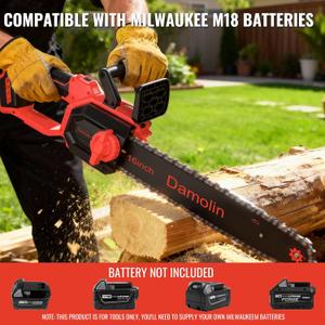 12"+16" Chainsaw Cordless Compatible with Milwaukee M18 Battery(ONLY TOOL)