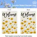 CROWNED BEAUTY Spring House Flag Yellow Wildflower Double Sided 28x40 Inches Large Burlap Welcome Holiday Seasonal Yard Decoration for Outside Porch