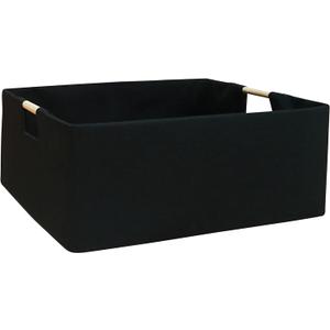 Storage Bin for Shelves Rectangle Closet Baskets Foldable Box with Handles Black Storage Boxes for Home Office Car Dormroom