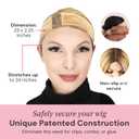MILANO COLLECTION Wigrip, Premium Lace Wig Band for Women, Fully Adjustable & Reinforced Lace Wig Grip Band by Hairline, Comfortable and Secure Glueless Velvet Headband, Chocolate Brown