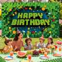 Pixel Happy Birthday Banner, Video Game Theme Birthday Pixel Banner Backdrop Cool Gaming Party Supply with Ribbon for Party Decoration Home Celebration for Kids