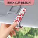 UntilPlan 2 Pack Sunglass Holder for Car Visor, Universal Magnetic Car Sunglass Holder for Different Size Eyeglasses, Car Visor Accessories (Heart)