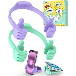 Stocking Stuffers for Teens Girls Boys: 2 Pack Thumbs Up Lazy Cell Phone Stand Hand Holder Funny Useful White Elephant Gifts for Adults Women Teen Girl Gifts Trendy Stuff Teenage Boys Girls Gift Ideas