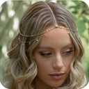 STONEFANS Rhinestone Head Chain Bride Headpiece Wedding Headbands Chain Layered Festival Prom Hair Accessories for Women (Gold)