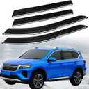 Window Visors Rain Guards for 2022-2026 Nissan Pathfinder Accessories | Out-Channel Tape-On Low-profile No-drill Style Windows Deflector Sun Visor Width is 3 Inches Reduces Wind Noise