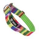 TSPRO Premium Dog Collars Tactical Dog Collar with Handle and Heavy Duty Quick-Release Metal Buckle Durable Thick and Adjustable for Medium to Large Dogs (Gradient Multi-Colored M)