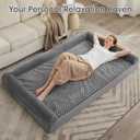 BFPETHOME Human Dog Bed for Adult, Orthopedic Human Size Dog Bed for Adult & Kids, Big Waterproof Adult Dog Bed for Humans with Removable Washable Cover, Grey