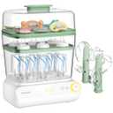 Momcozy 3 Layers Large Bottle Sterilizer and Dryer, Fast Sterilize and Dry, Universal Bottle Sterilizer for All Bottles & Breast Pump Accessories, Touch Screen & Auto-Off Bottle Sanitizer (Green)