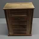 Emfogo Jewelry Box for Women, 5 Layer Large Wood Boxes & Organizers for Necklaces Earrings Rings Bracelets, Rustic Organizer with Drawers and Mirror(Carbonized Black)