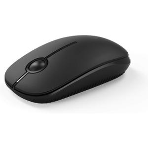 Vssoplor Wireless Mouse, 2.4G Slim Portable Computer Mouse with Nano Receiver Quiet Silent Optical Laptop Mouse for Notebook, PC, Laptop, Computer-Black