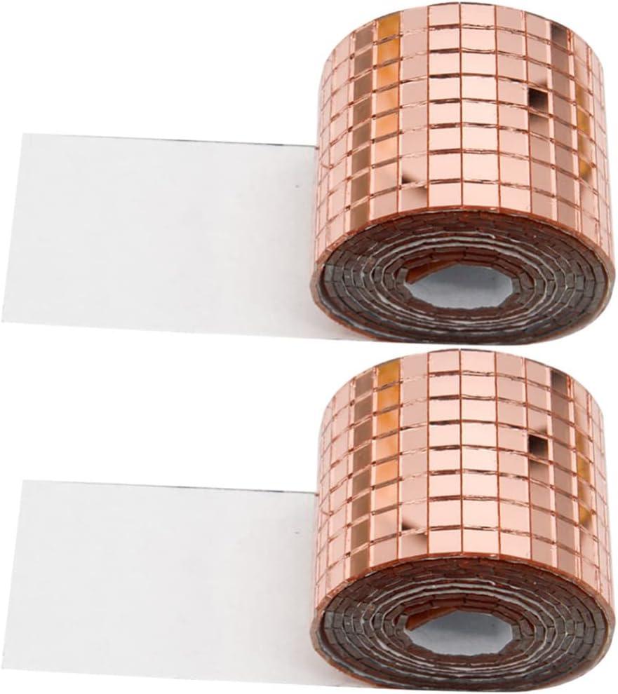 COHEALI Self-Adhesive Mirror Mosaic Tiles 2 Rolls Mirror Adhesive Tiles 39.37In Peel and Stick Tile Sticker for DIY Craft Decoration Wall Kitchen Bathroom Living Room