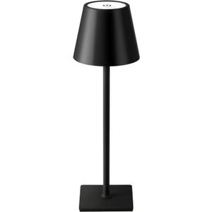 KDG Cordless Table Lamp, Portable LED Desk Lamps, 5000mAh Battery Operated, 3 Color Stepless Dimming Up, for Restaurant, Bedroom, Outdoor Camping, Coffee Shop, Night Light, Rechargeable (Black)