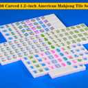 American Mahjong Tile Set Pink 166 Mahjong Tiles 1.2-inch American Mahjong Tile Set Equipped with 4PCS Mahjong Racks with Pushers, 1.2 x 0.9 x 0.5 inches