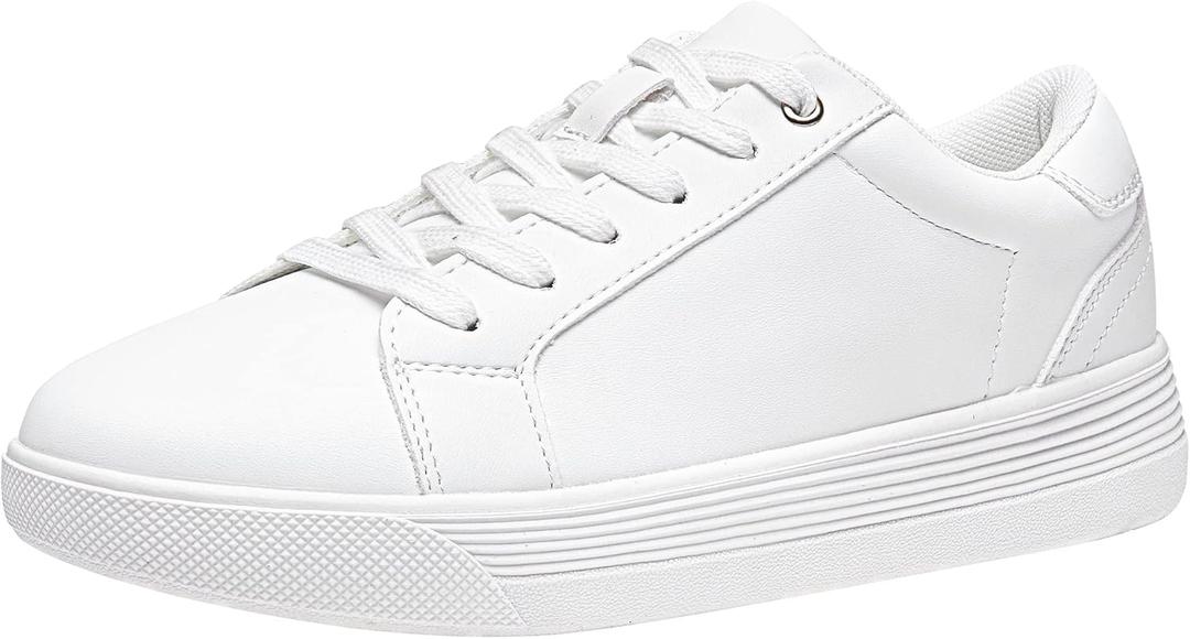 Vepose Women's 8012 Lace Up Classic Fashion Sneakers Comfortable Cute Shoes (7, Casual Sneakers-8015-all White)