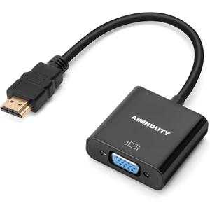 HDMI to VGA Adapter Male to Female Converter, Compatible for Xbox, Computer, Desktop, Laptop, PC, Monitor, Projector, HDTV, Chromebook, Raspberry Pi, Roku and More
