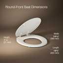 KOHLER 4648-96 Stonewood Toilet Seat Round, Wood Seat, Compatible with Standard Round Toilets, Lid with Color-Matched Plastic Hinges, Biscuit