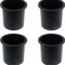 Quluxe Sofa Cup Holder, The Ultimate Anti-Spill Couch Coaster Holder Plastic Drink Holder for Your Sofa or Car - Black (Pack of 4) (10.5 x 10.5 x 10cm)
