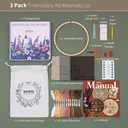 ETSPIL Find Your Joy Beginner Embroidery Kit,3 Pack DIY Starter Kits for Adults with 42 Stitch, Stamped Patterns, Floral Designs, Embroidery Hoop, Colorful Floss, Video Tutorials, and Storage Bag, medium