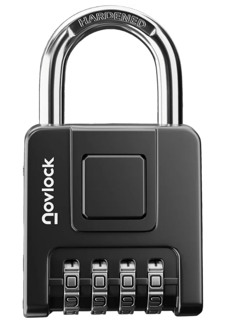 Combination Lock for Outdoor & Indoor | Heavy Duty, Weatherproof, 4-Digit Security | Padlock for Lockers, Gates, Fences, Sheds, Storage | 1-Pack, Black